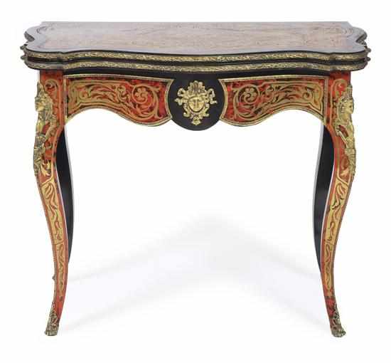 Appraisal: A FINE QUALITY LOUIS XV STYLE SCARLET TORTOISESHELL AND CUT