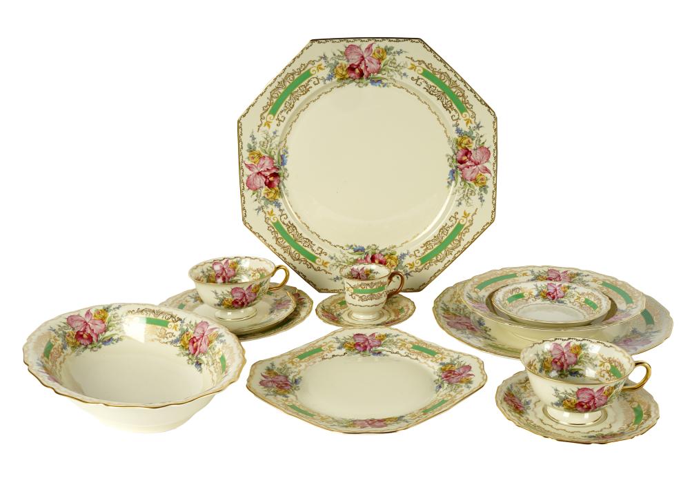 Appraisal: ROSENTHAL ORCHID IVORY PORCELAIN SERVICEprinted factory marks comprising dinner plates