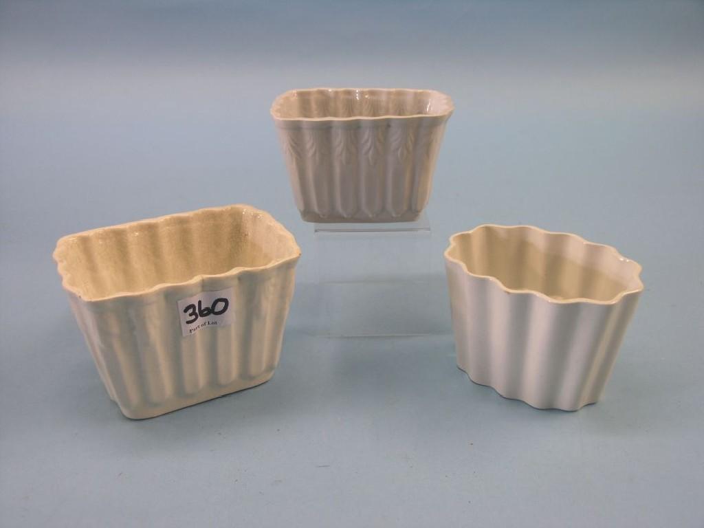 Appraisal: Three early th century earthenware jelly moulds