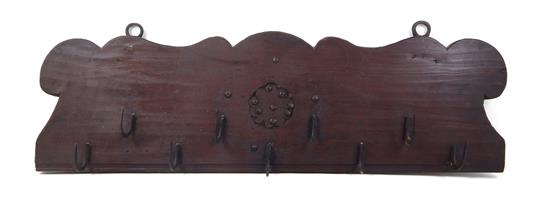 Appraisal: Primitive th C hanging game rack wooden with red stain