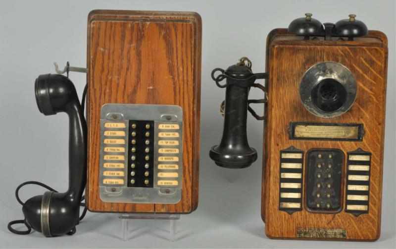 Appraisal: Lot of Wood Wall Intercoms Circa First is an oak