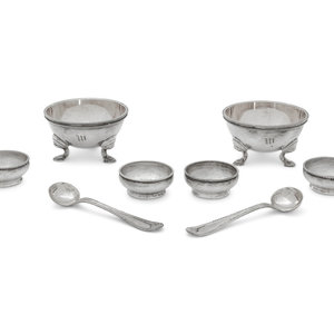 Appraisal: Six American Silver Salt Cellars th Century comprising a pair