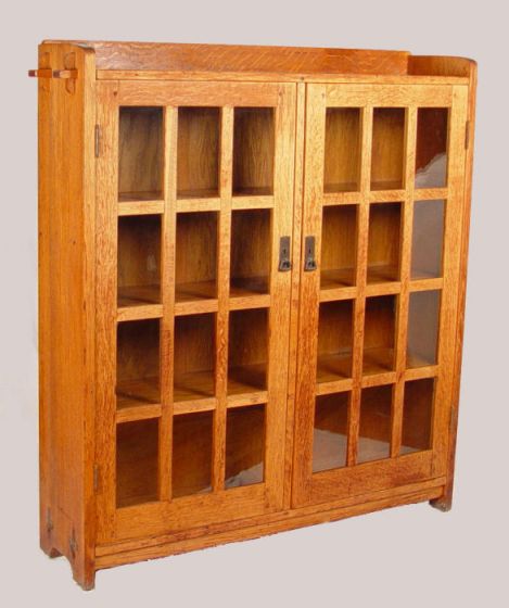 Appraisal: L JG STICKLEY DOOR BOOKCASE Double door bookcase panes on