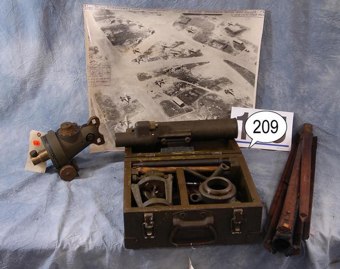 Appraisal: Boxed set of telescope mounts along with military telescope tripod