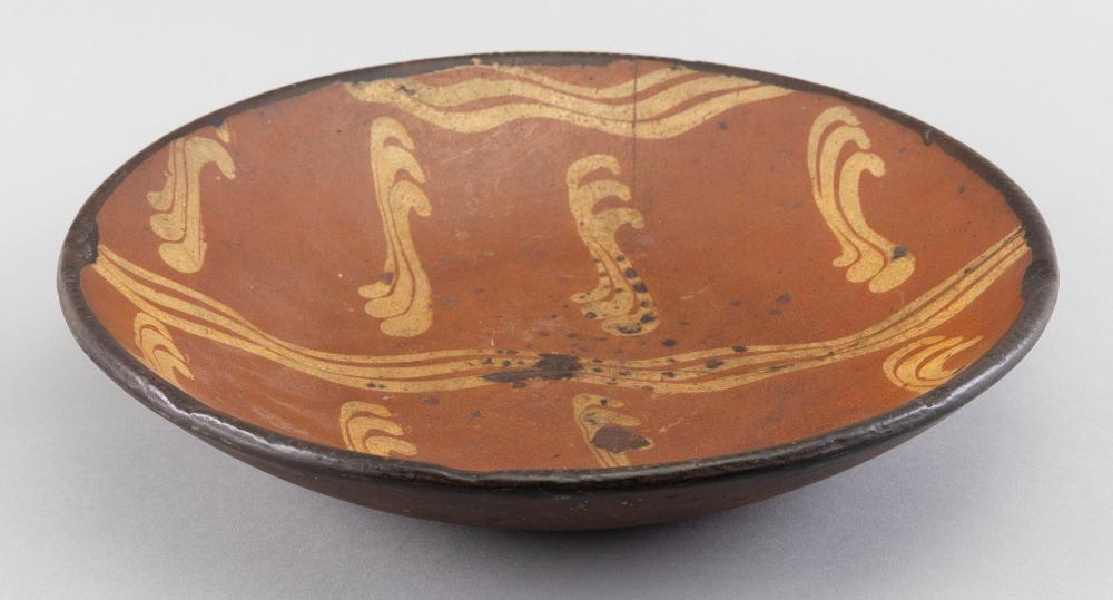 Appraisal: REDWARE POTTERY CHARGER TH CENTURY DIAMETER REDWARE POTTERY CHARGER th