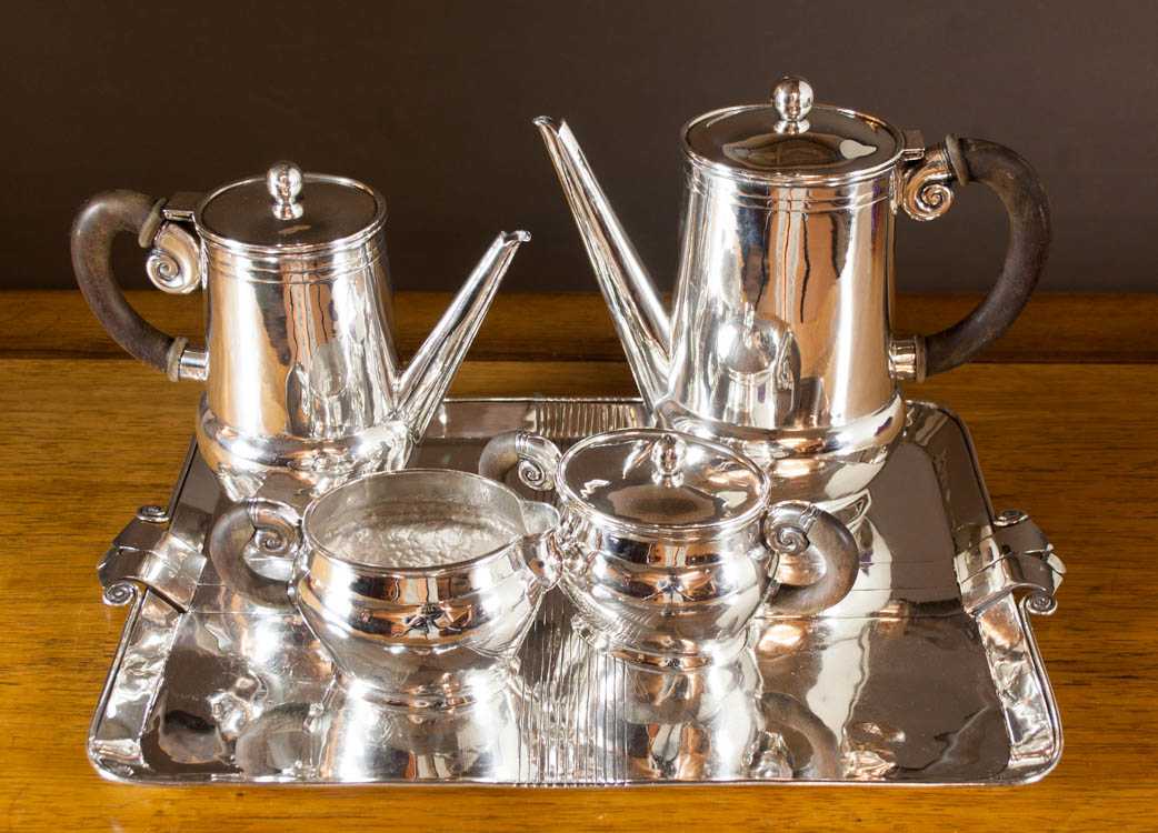 Appraisal: WILLIAM SPRATLING STERLING SILVER COFFEE AND TEA SET WITH TRAY