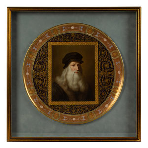 Appraisal: A Vienna Porcelain Charger depicting Leonardo Da Vinci TH CENTURY