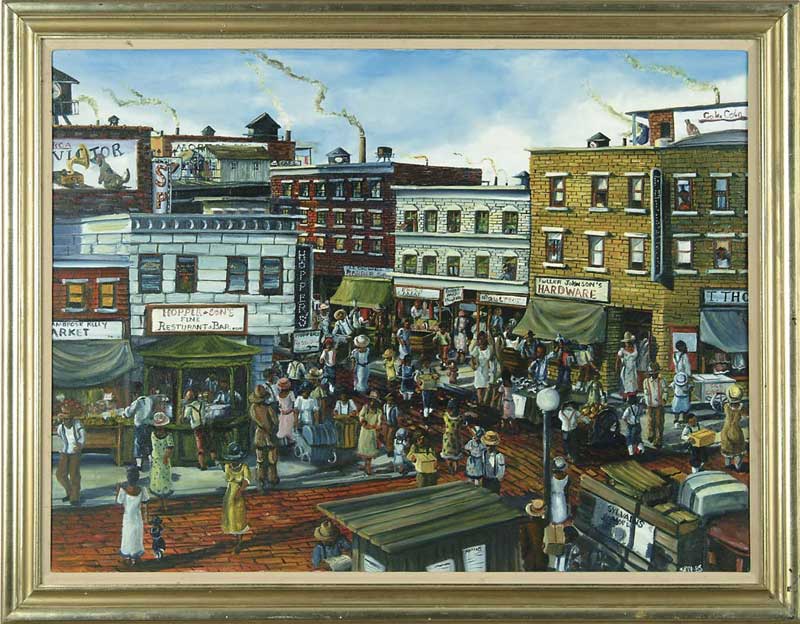 Appraisal: GREGG SPEARS American Late th Century MARKET DAY IN CHICAGO