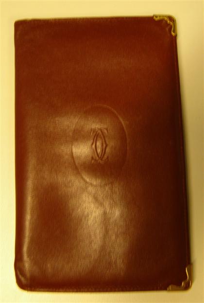 Appraisal: Red leather passport travel case CartierL in H in