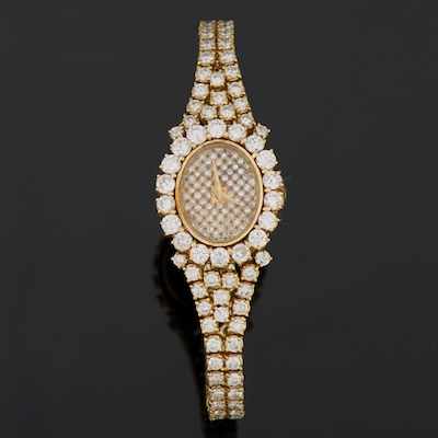 Appraisal: A Ladies' Omega k Gold and Diamond Watch k yellow