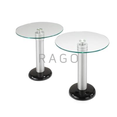 Appraisal: KAISER NEWMAN Pair of side tables Philadelphia PA s Aluminum