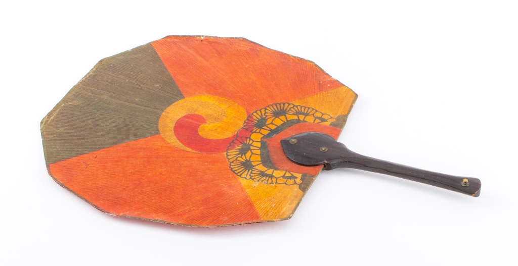 Appraisal: KOREAN JEOSON PAINTED TAE-GEUK HAND FAN Korean Jeoson Dynasty rare