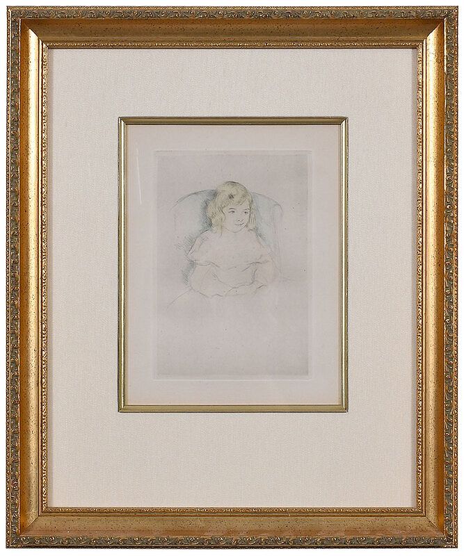 Appraisal: Mary Cassatt Pennsylvania France - Sara Smiling color drypoint etching