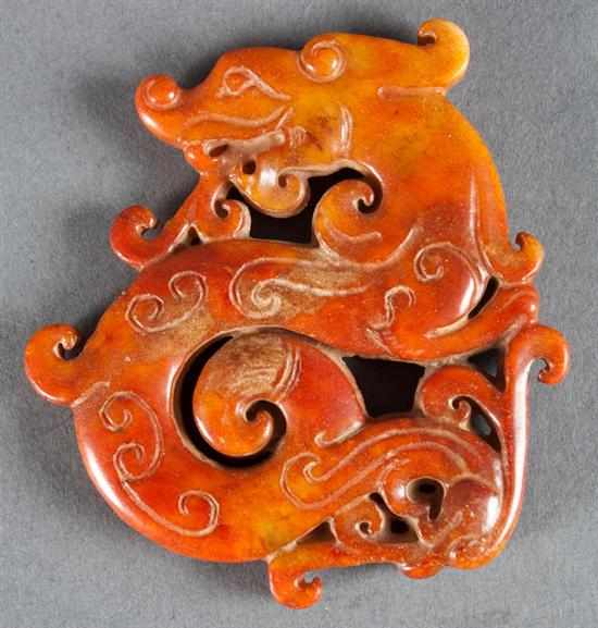 Appraisal: Chinese carved jade dragon pendant in L Estimate - Appropriate