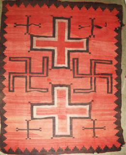 Appraisal: early th c Navajo blanket w crosses two tumbling logs