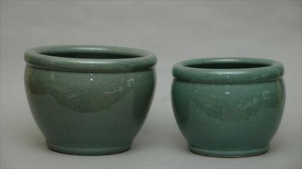 Appraisal: Two Celadon Jardini res