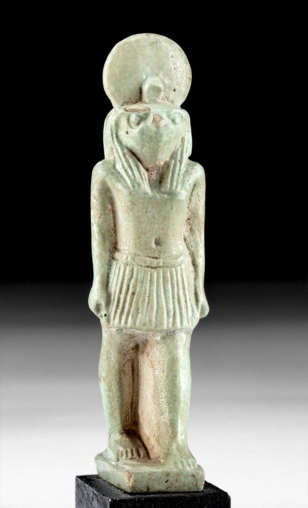 Appraisal: Published Exhibited Egyptian Faience Ra-Horakhty Figure Egypt XXVIth Dynasty to