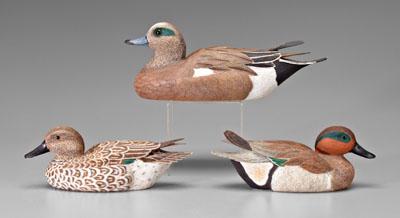 Appraisal: Three decoys Albert Brewster two green wing teals drake and