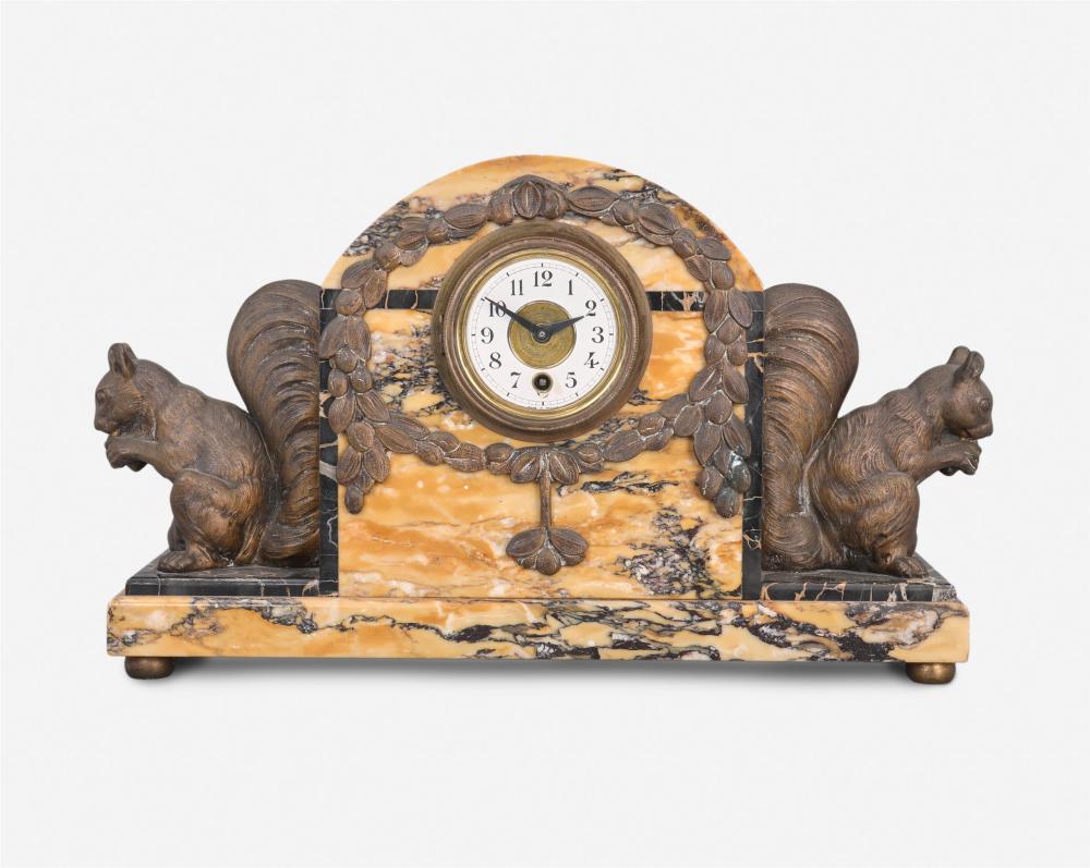 Appraisal: A French marble mantle clock First-quarter th Century France Dial