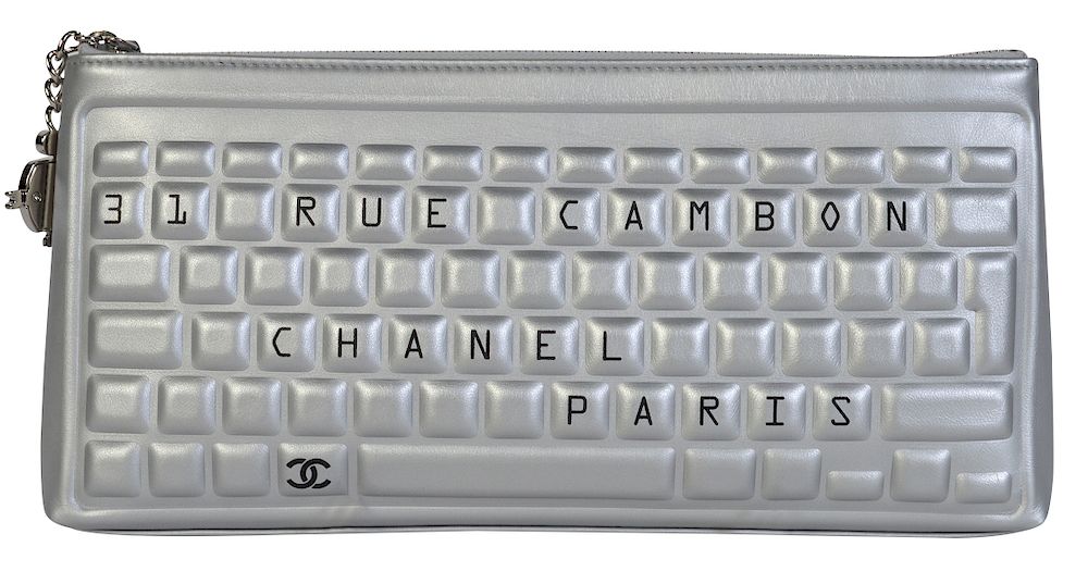 Appraisal: Unique Metallic Calfskin Leather CHANEL Clutch Chanel metallic calfskin leather