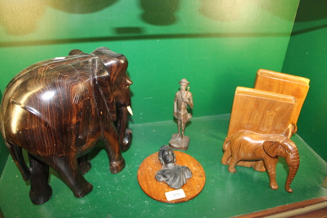 Appraisal: AN AFRICAN COROMANDEL CARVED ELEPHANT a pair of hardwood elephant