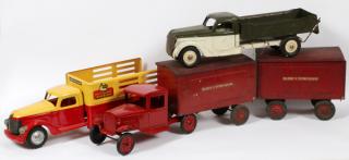 Appraisal: BUDDY-L PRESSED METAL TRUCKS AND TRAILERS C - PCS Includes