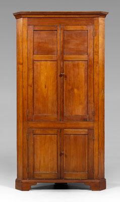 Appraisal: Southern Federal corner cupboard cherry with poplar secondary single-case construction