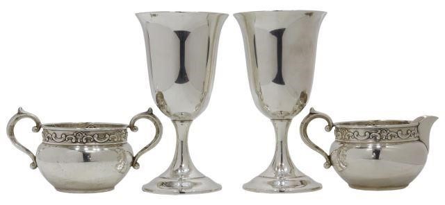 Appraisal: lot of American sterling silver tableware including water goblets Newburyport