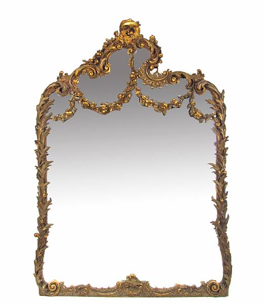 Appraisal: A large Louis XVI style parcel gilt mirror height ft