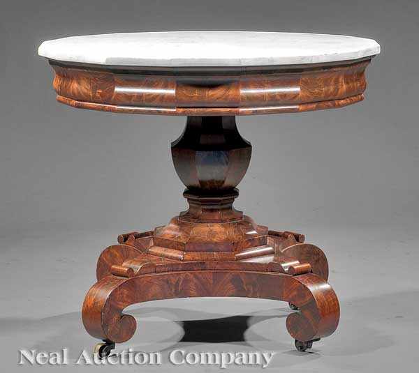 Appraisal: An American Classical Mahogany Center Table c New York faceted