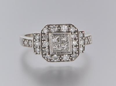 Appraisal: A Ladies' Diamond Ring k white gold ring with Art