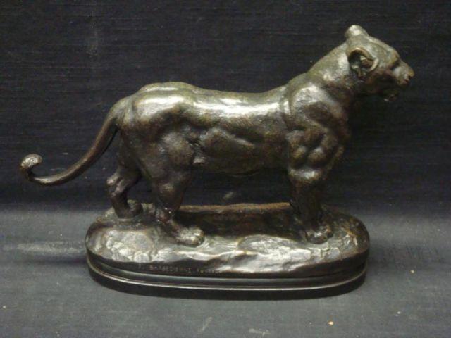 Appraisal: BARYE A L Bronze Lionne de Senegal Signed in bronze