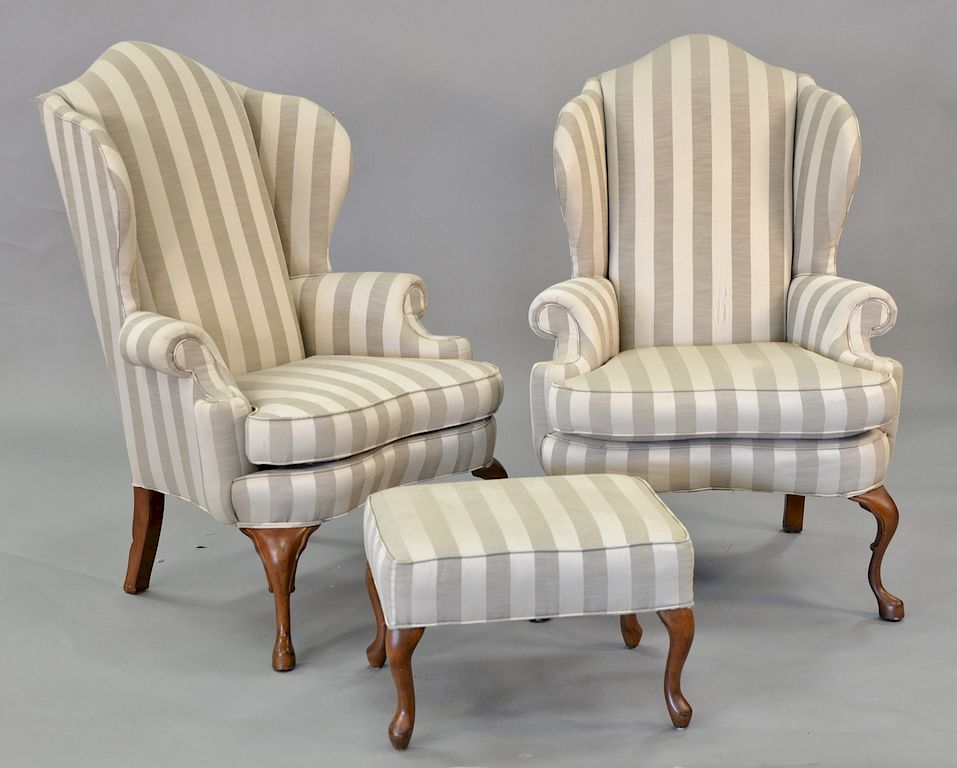 Appraisal: Pair of Pennsylvania House wing chairs with matching ottoman Pair