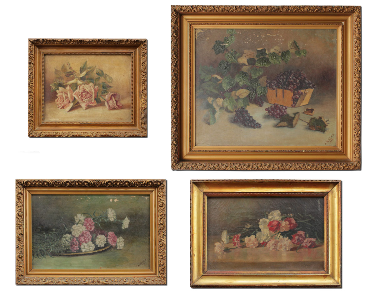 Appraisal: WILDER Alleen American th th Century Piece Floral Still Life