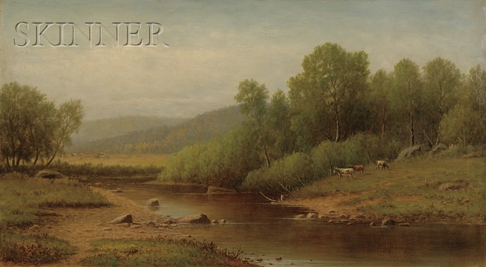 Appraisal: Charles Wilson Knapp American - Cattle Grazing on a Riverbank