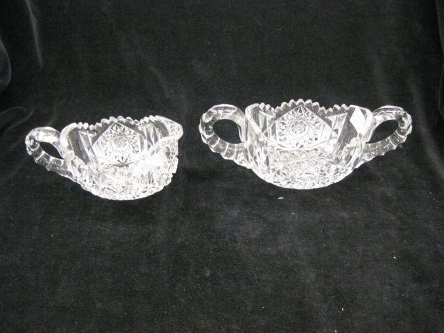 Appraisal: Brilliant Period Cut Glass Creamer Sugar oval fine pattern