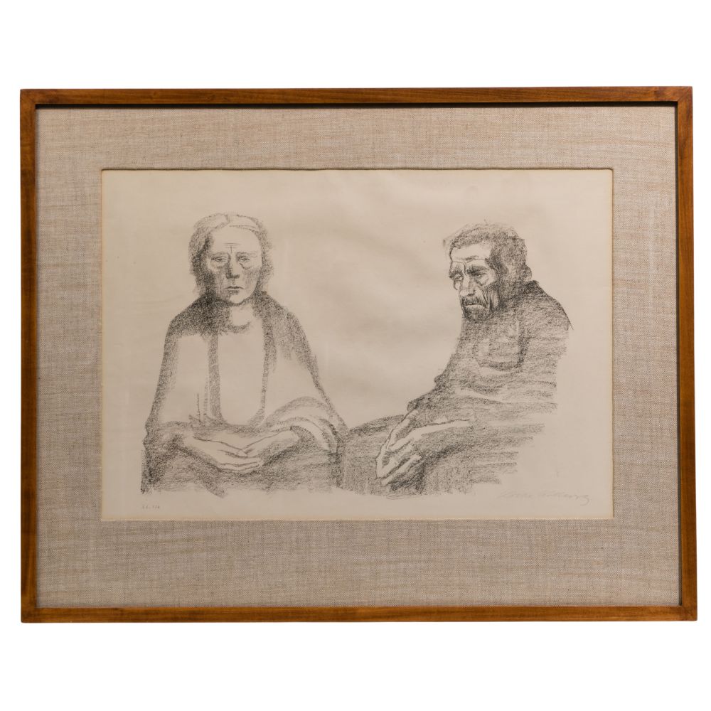 Appraisal: KATHE KOLLWITZ GERMAN - DIE ELTERN DER KUSTLERIN LITHOGRAPHUndated pencil