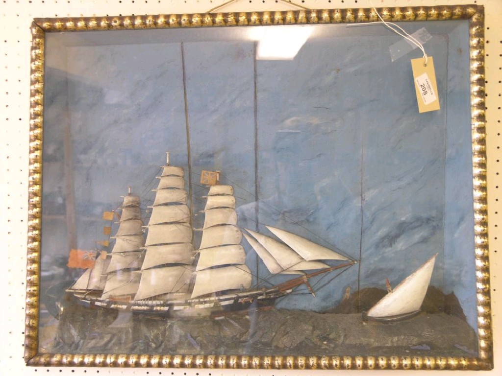 Appraisal: A Victorian painted wood model of a three masted sailing