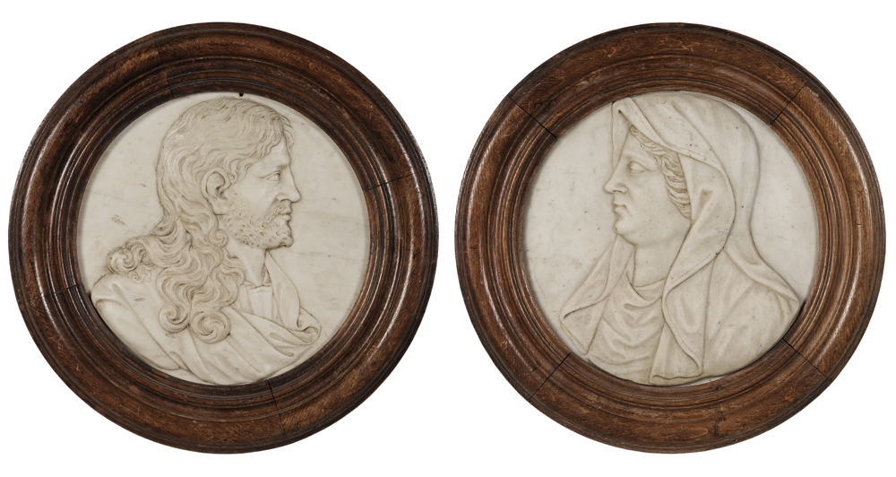 Appraisal: Italian or French School th century Two profile portraits one