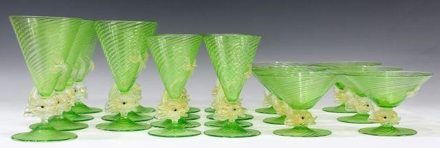 Appraisal: lot of Venetian art glass stemware in the manner of