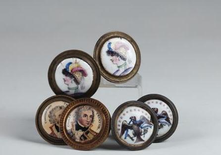 Appraisal: TWO PAIR AND A NEAR PAIR OF ENGLISH ENAMEL MIRROR