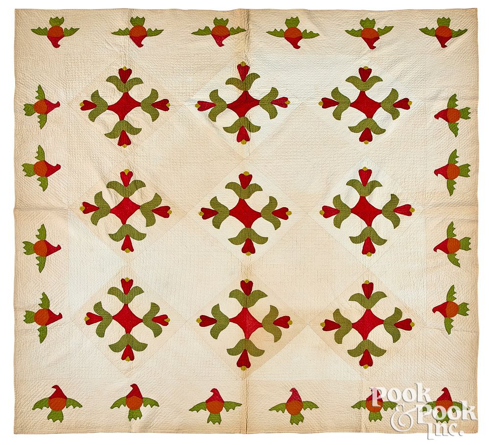 Appraisal: Appliqu quilt late th c Appliqu quilt late th c