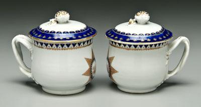 Appraisal: Two Chinese export quot Breck quot lidded cups with berry