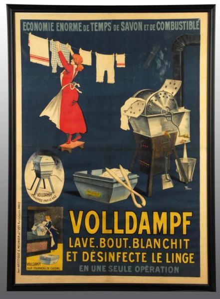 Appraisal: Paper Volldampf Washing Machine Poster Description European Condition Excellent Size