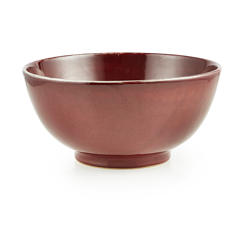 Appraisal: SANG DE BOEUF PUNCH BOWL with deep rounded sides covered