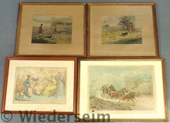 Appraisal: Four framed English prints two titled Partridge Shooting x Southampton