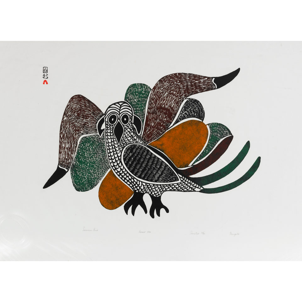 Appraisal: KELLYPALIK MANGITAK - E - Cape Dorset SUMMER BIRD stonecut