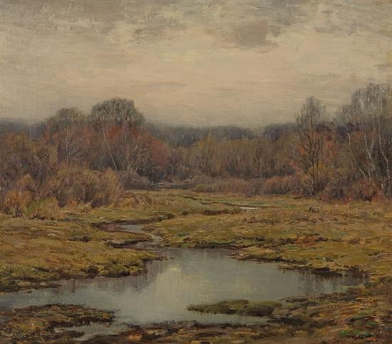 Appraisal: WILSON HENRY IRVINE American - Marsh in Autumn oil on