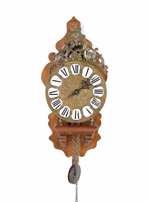 Appraisal: Lantern clock together with a pine wall shelf th c