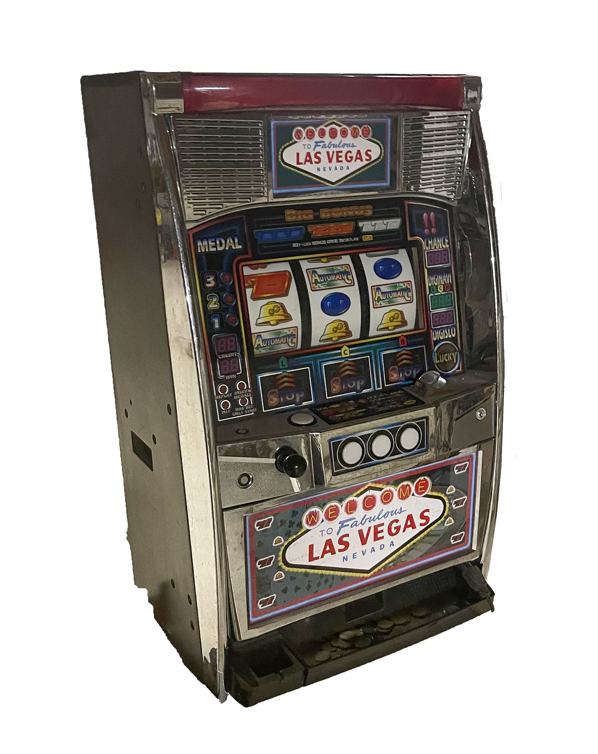 Appraisal: JAPANESE LAS VEGAS SLOT MACHINE Token operated Japanese made ''Welcome